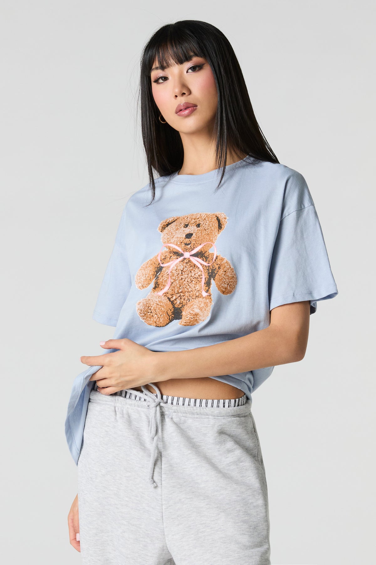 Teddy Bow Graphic Boyfriend T-Shirt