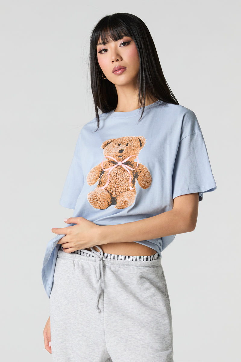 Teddy Bow Graphic Boyfriend T-Shirt