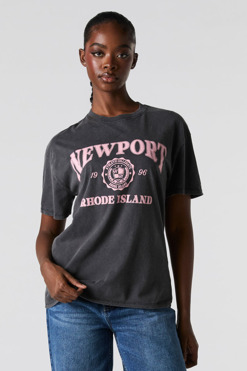 Newport Graphic Washed Boyfriend T-Shirt