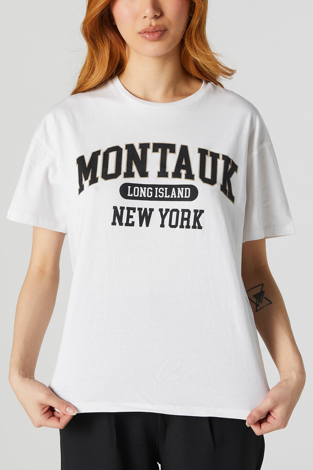 Montauk Long Island Varsity Graphic Boyfriend T-Shirt Montauk Long Island Varsity Graphic Boyfriend T-Shirt 1