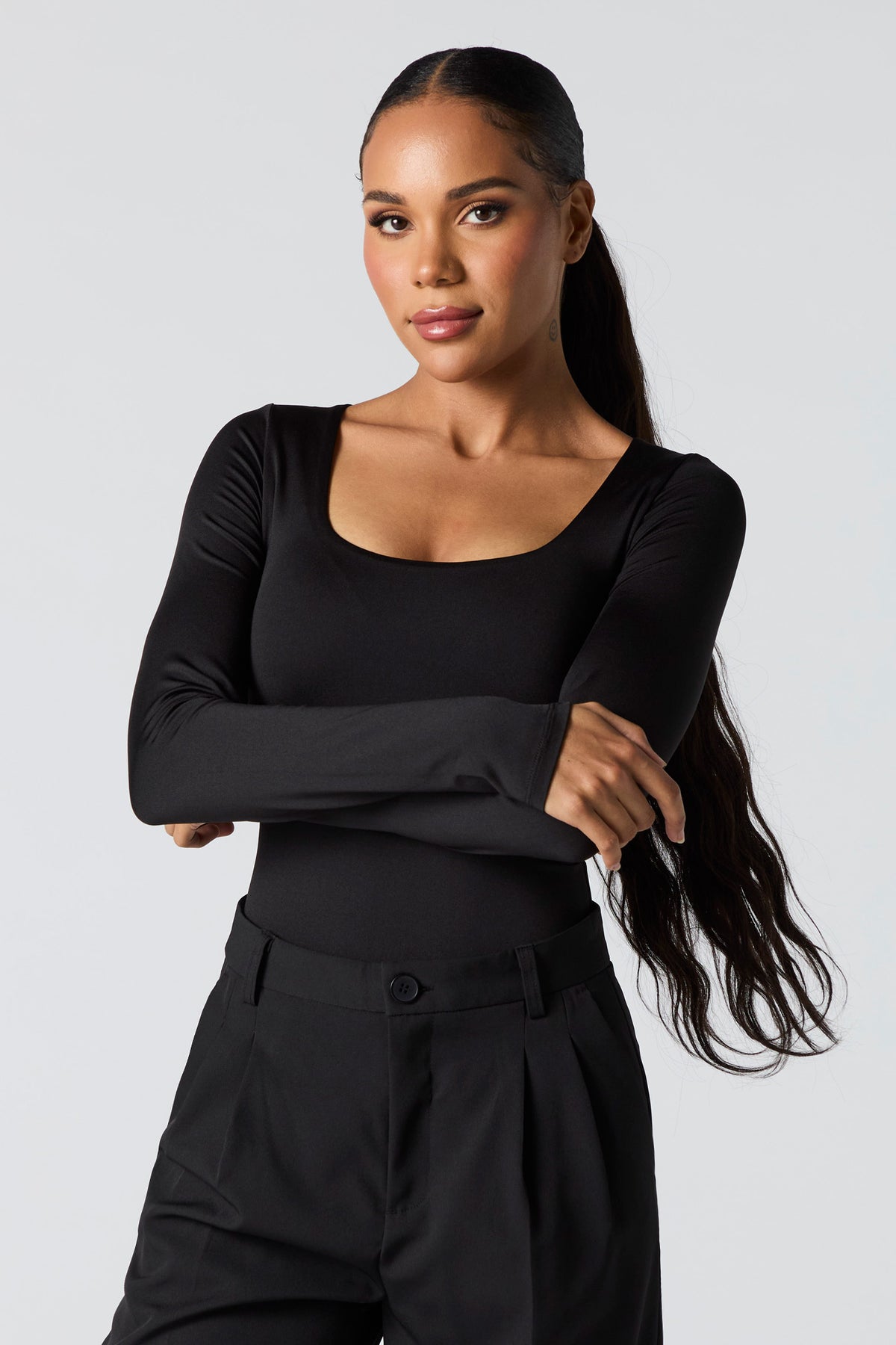 Contour Scoop Neck Long Sleeve Bodysuit