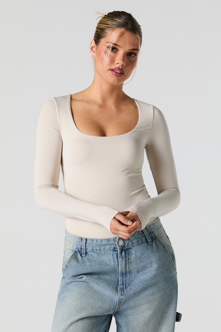 Scoop Neck Long Sleeve Bodysuit