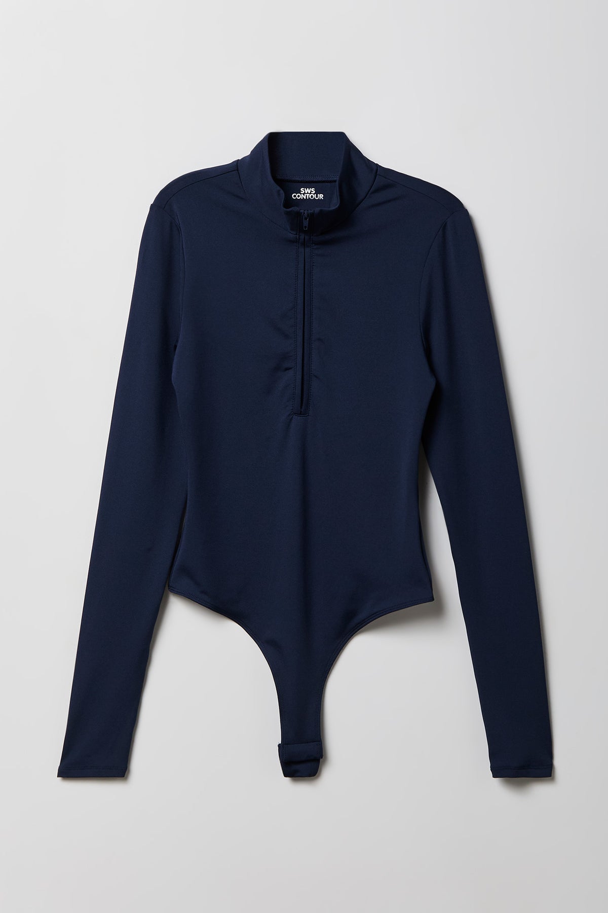 Alt View 4. Contour Half Zip Long Sleeve Bodysuit - Navy