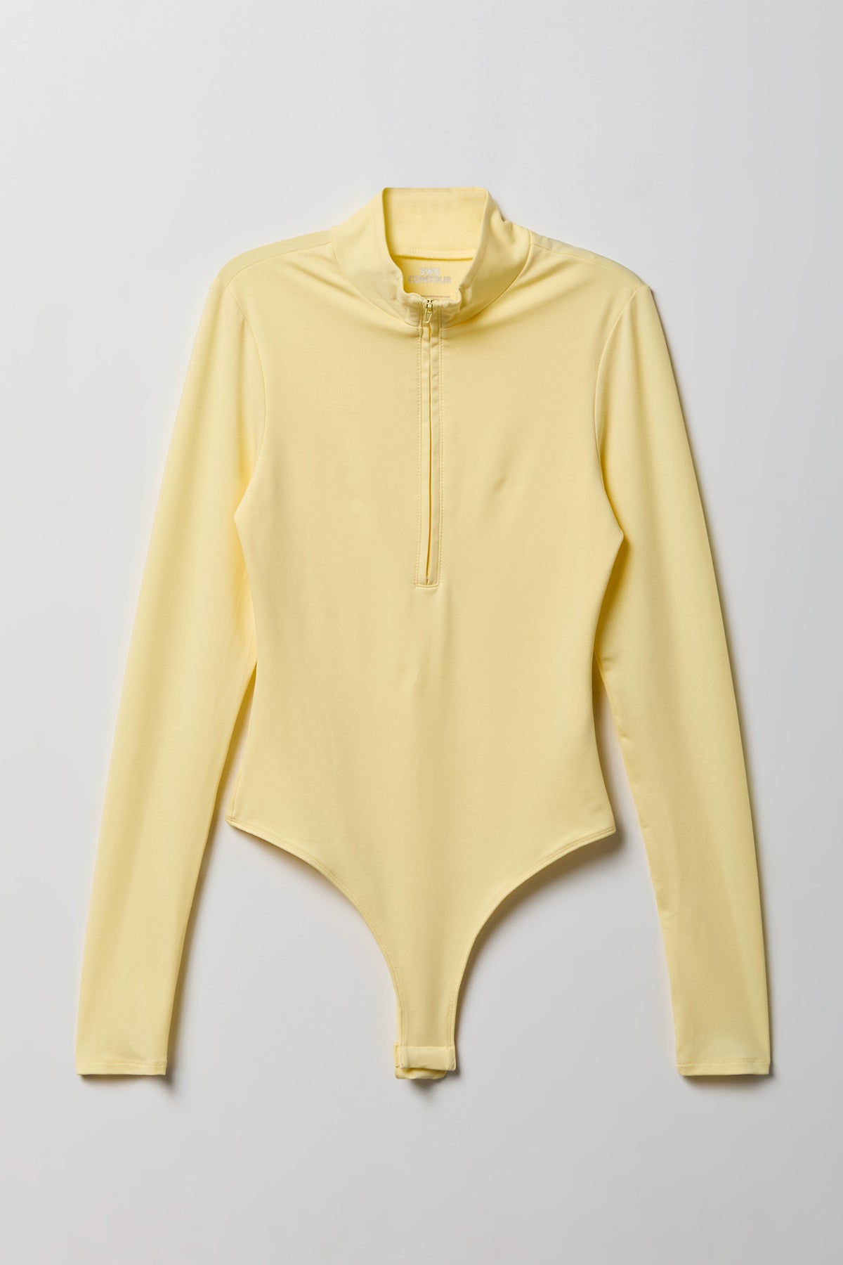 Alt View 4. Contour Half Zip Long Sleeve Bodysuit - Yellow