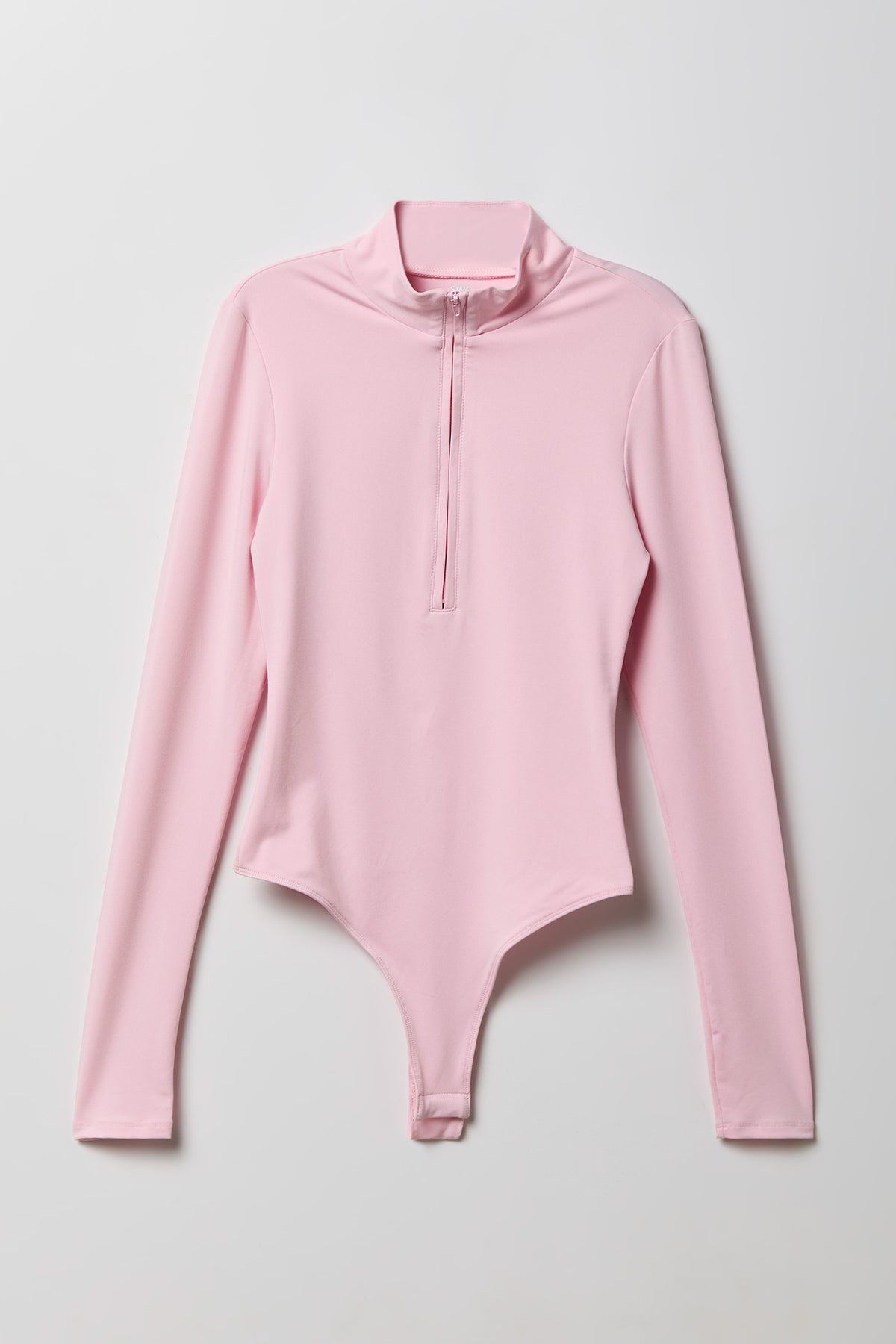 Alt View 4. Contour Half Zip Long Sleeve Bodysuit - Light Pink