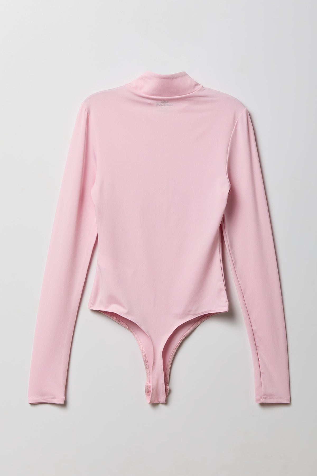 Alt View 5. Contour Half Zip Long Sleeve Bodysuit - Light Pink