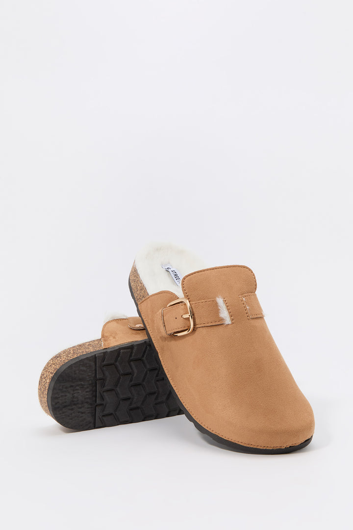 Faux Fur Lined Clog Slide