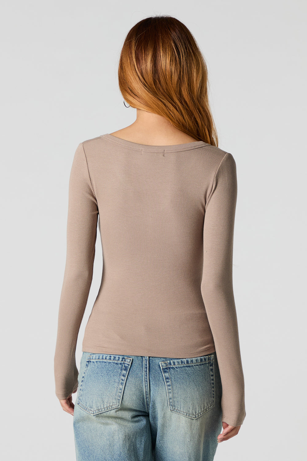 Ribbed Henley Long Sleeve Top Ribbed Henley Long Sleeve Top 14