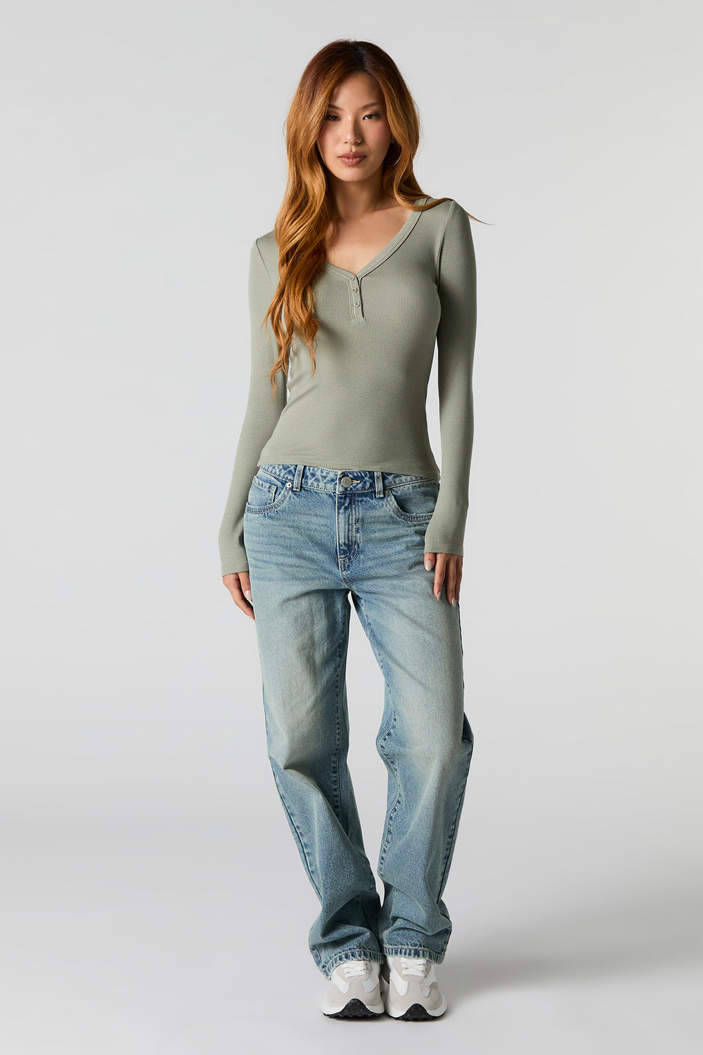 Ribbed Henley Long Sleeve Top Ribbed Henley Long Sleeve Top 18