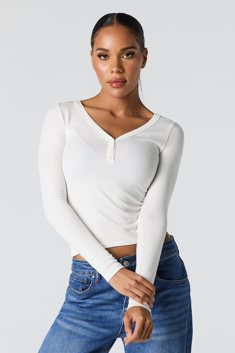 Ribbed Henley Long Sleeve Top Ribbed Henley Long Sleeve Top 19