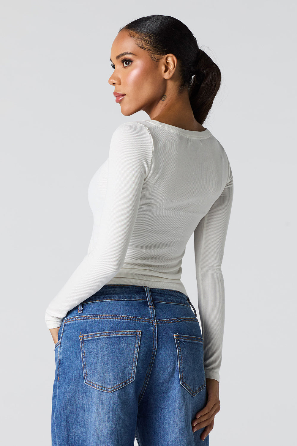 Ribbed Henley Long Sleeve Top Ribbed Henley Long Sleeve Top 20