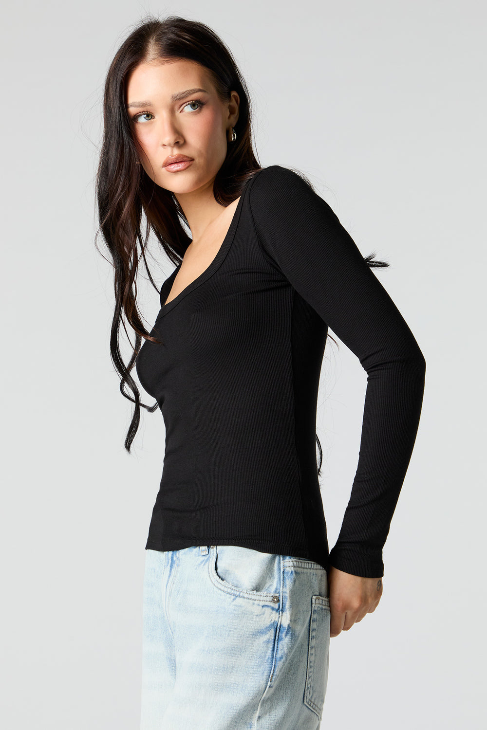 Ribbed Scoop Neck Long Sleeve Top Ribbed Scoop Neck Long Sleeve Top 4