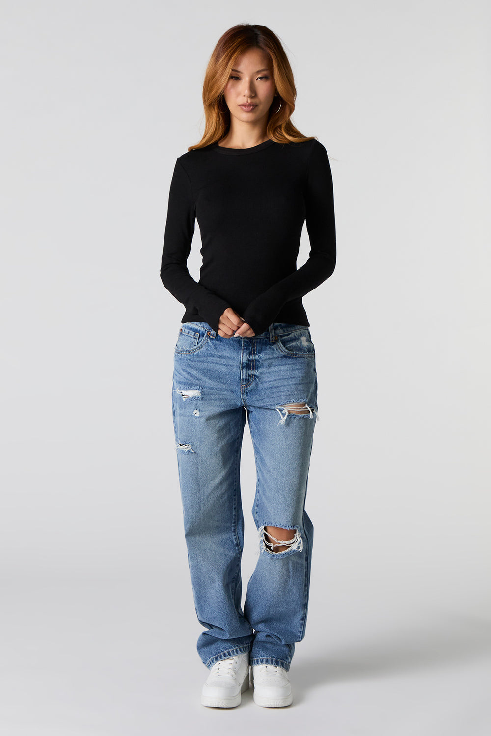 Ribbed Crewneck Long Sleeve Top Ribbed Crewneck Long Sleeve Top 6