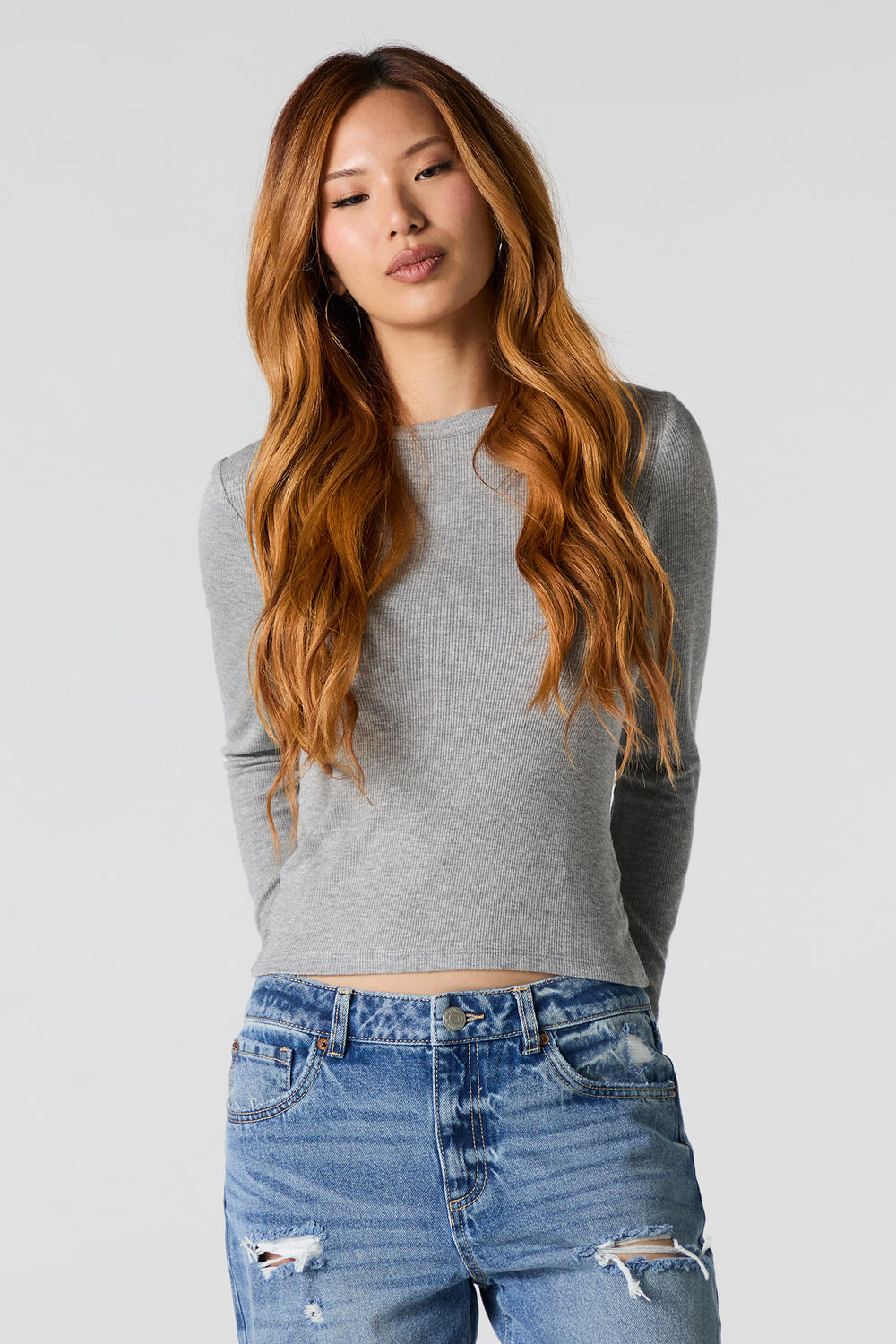 Ribbed Crewneck Long Sleeve Top Ribbed Crewneck Long Sleeve Top 7