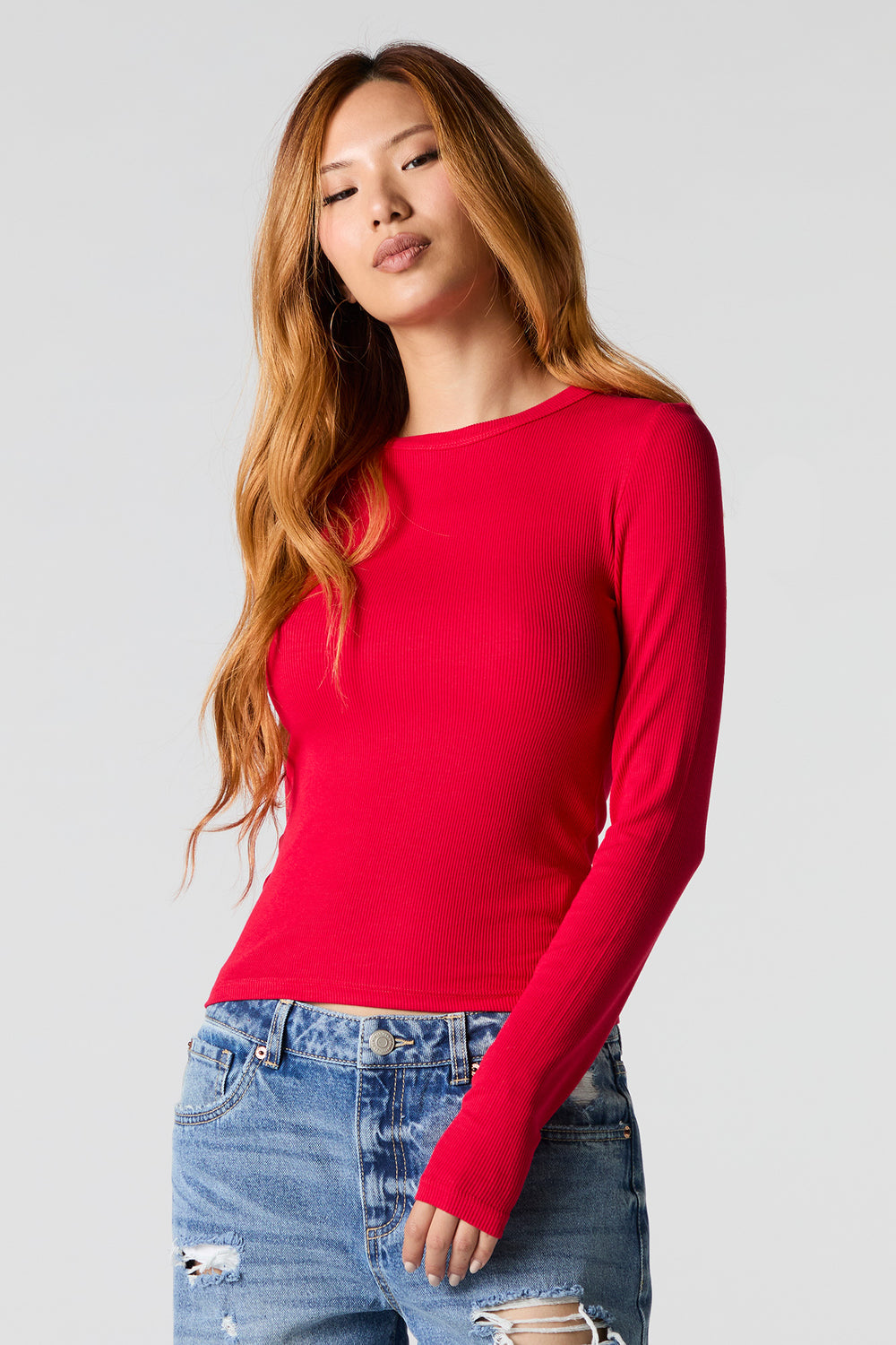 Ribbed Crewneck Long Sleeve Top Ribbed Crewneck Long Sleeve Top 16