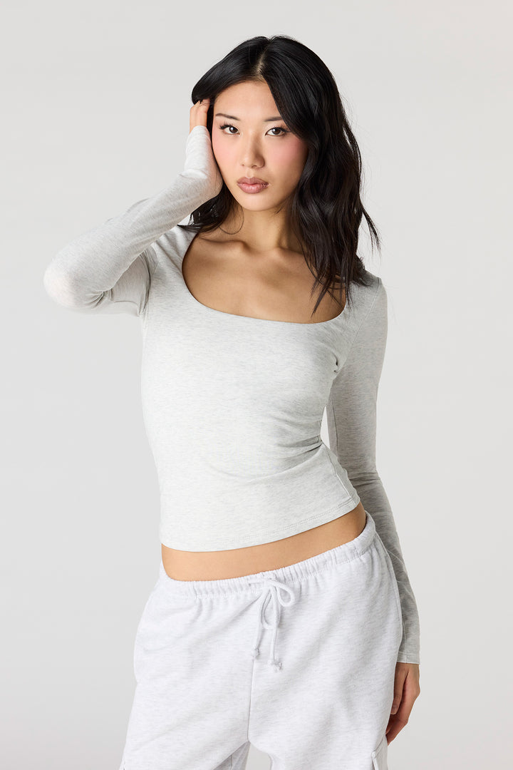 Soft Contour Square Neck Long Sleeve Top