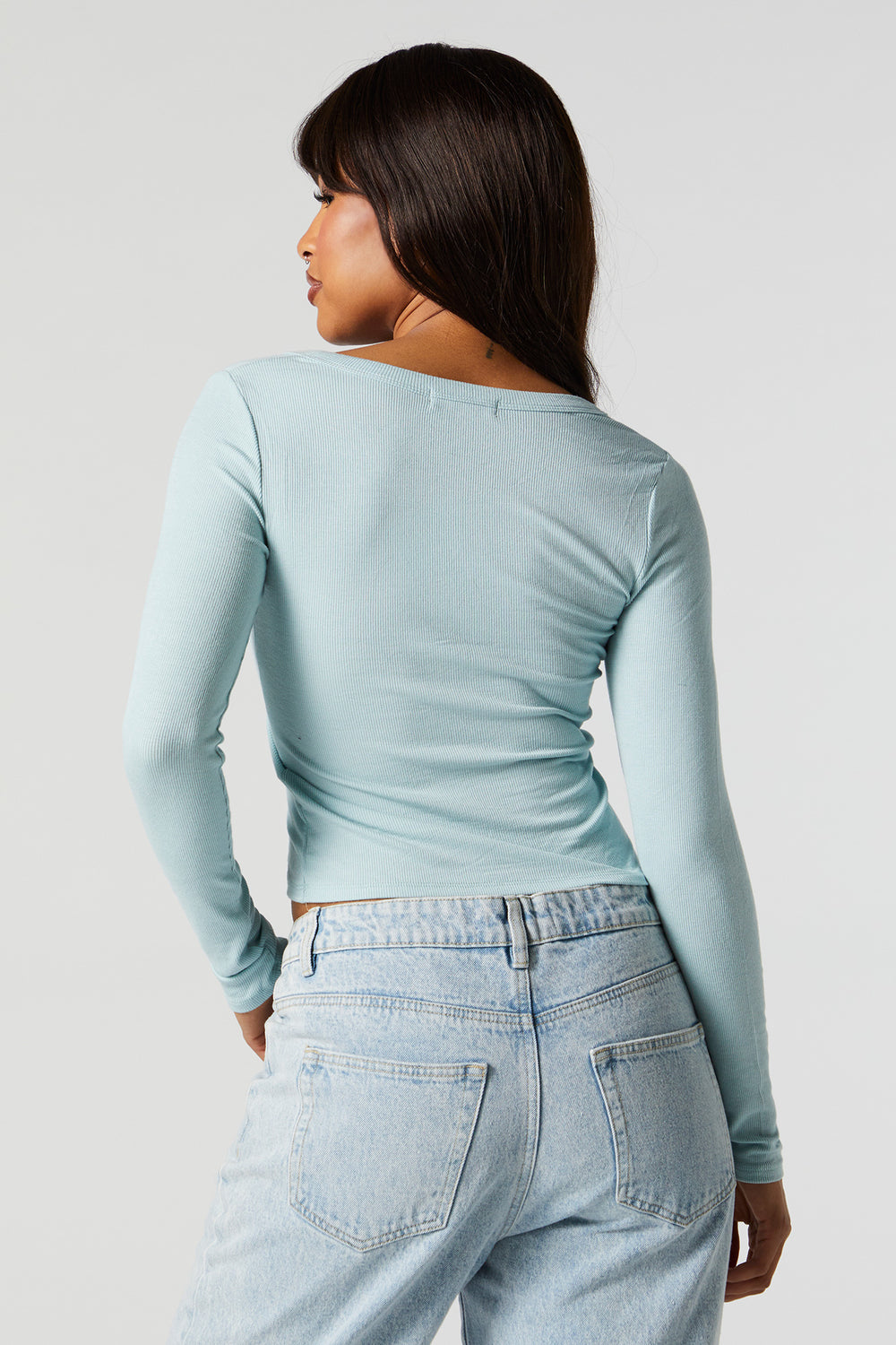 Ribbed Henley Long Sleeve Top Ribbed Henley Long Sleeve Top 15