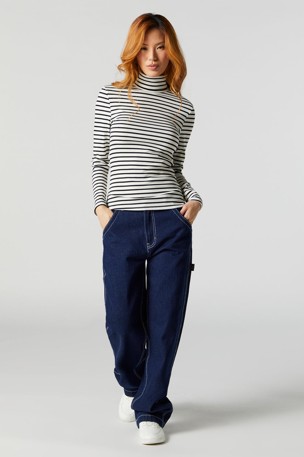 Striped Ribbed Turtleneck Long Sleeve Top Striped Ribbed Turtleneck Long Sleeve Top 3