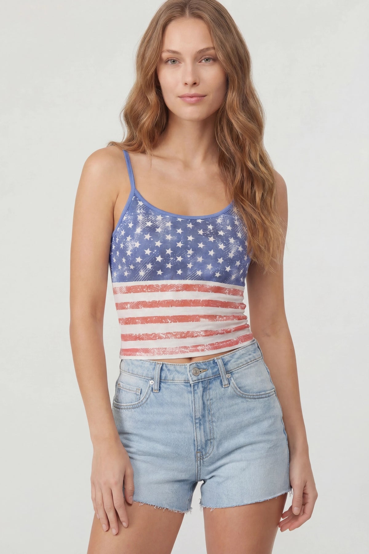USA Flag Print Cami - Blue