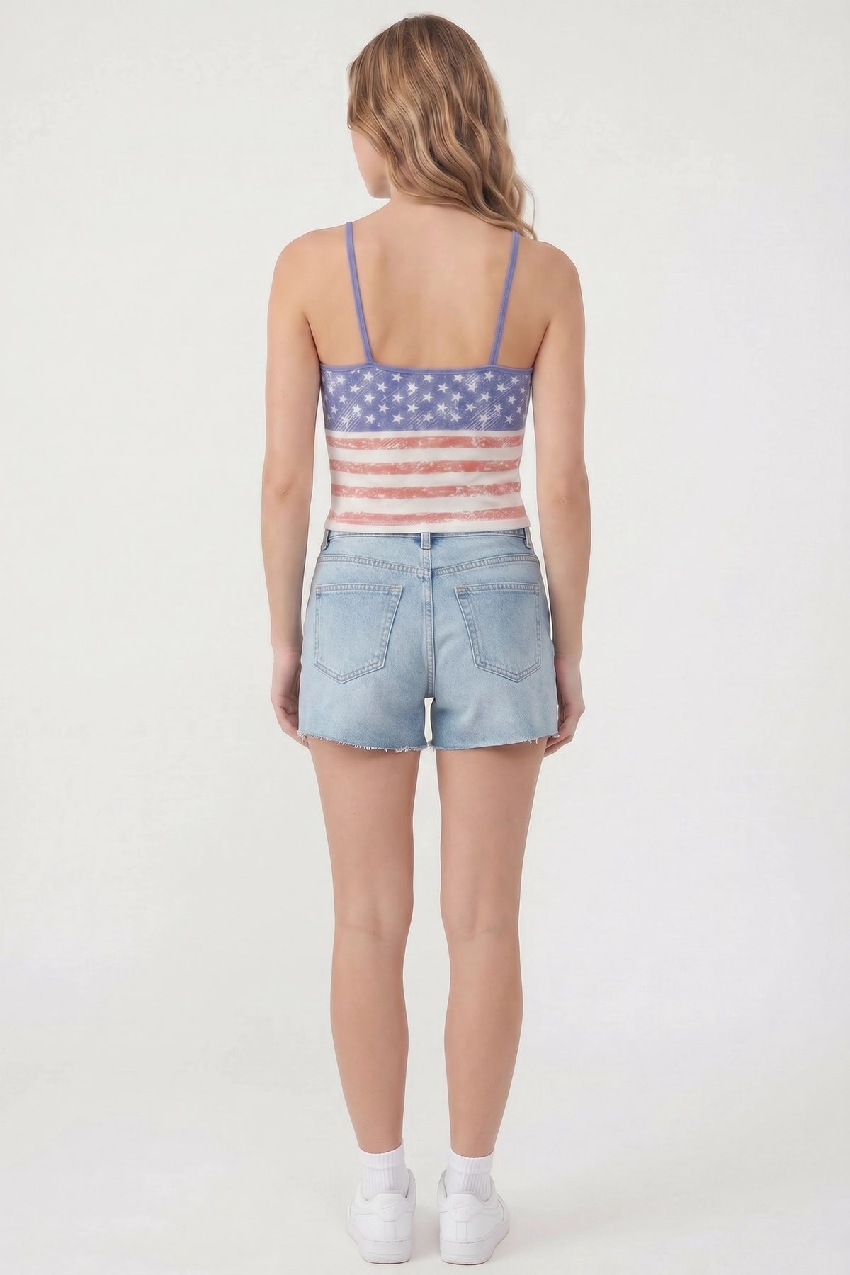Alt View 4. USA Flag Print Cami - Blue