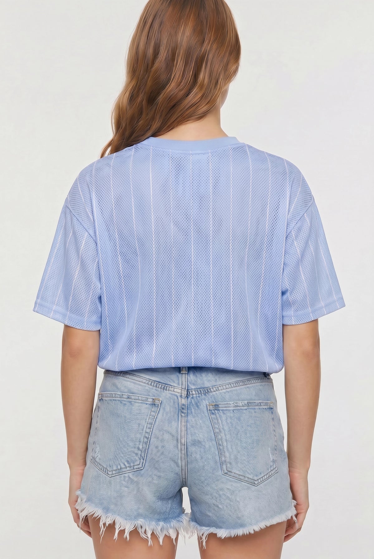 Alt View 2. USA Graphic Mesh Jersey - Blue