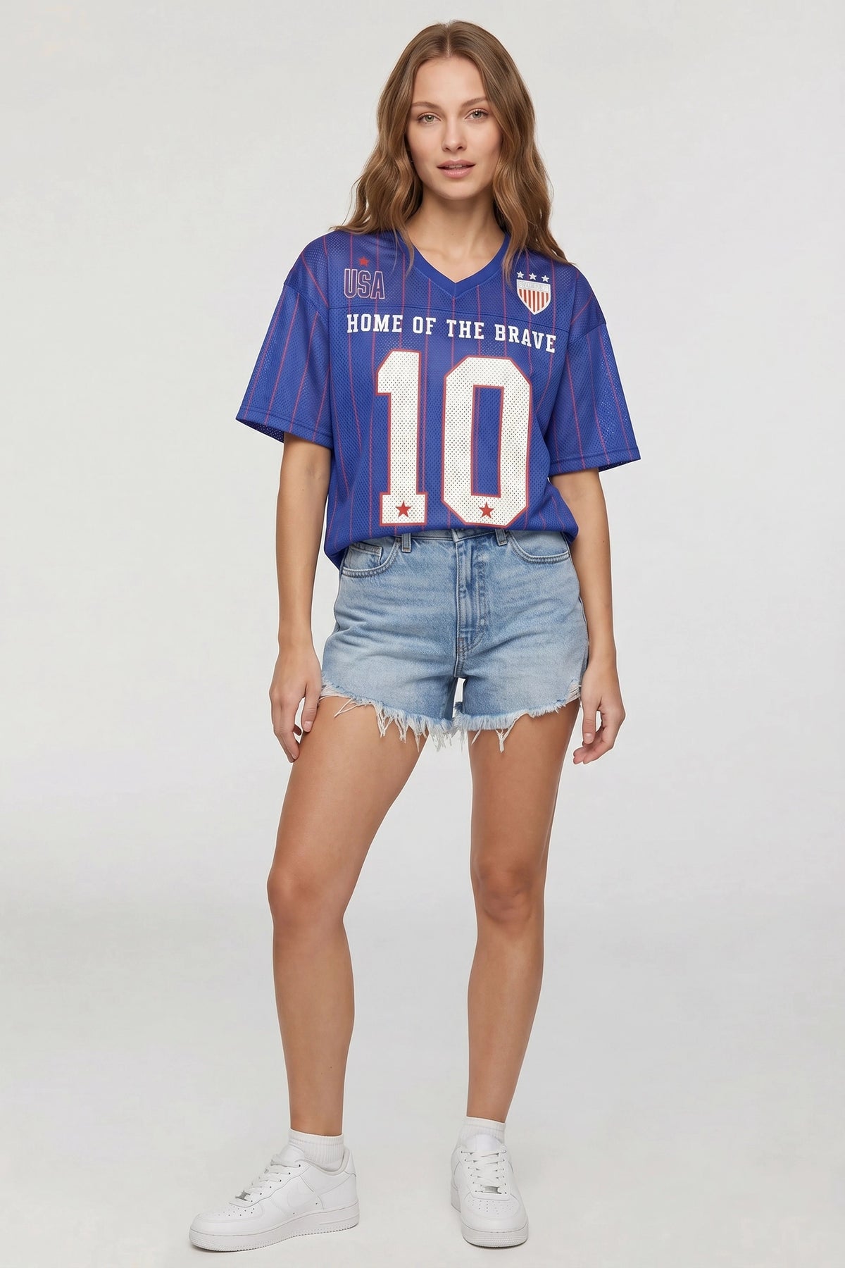 Alt View 3. USA Graphic Mesh Jersey - Navy