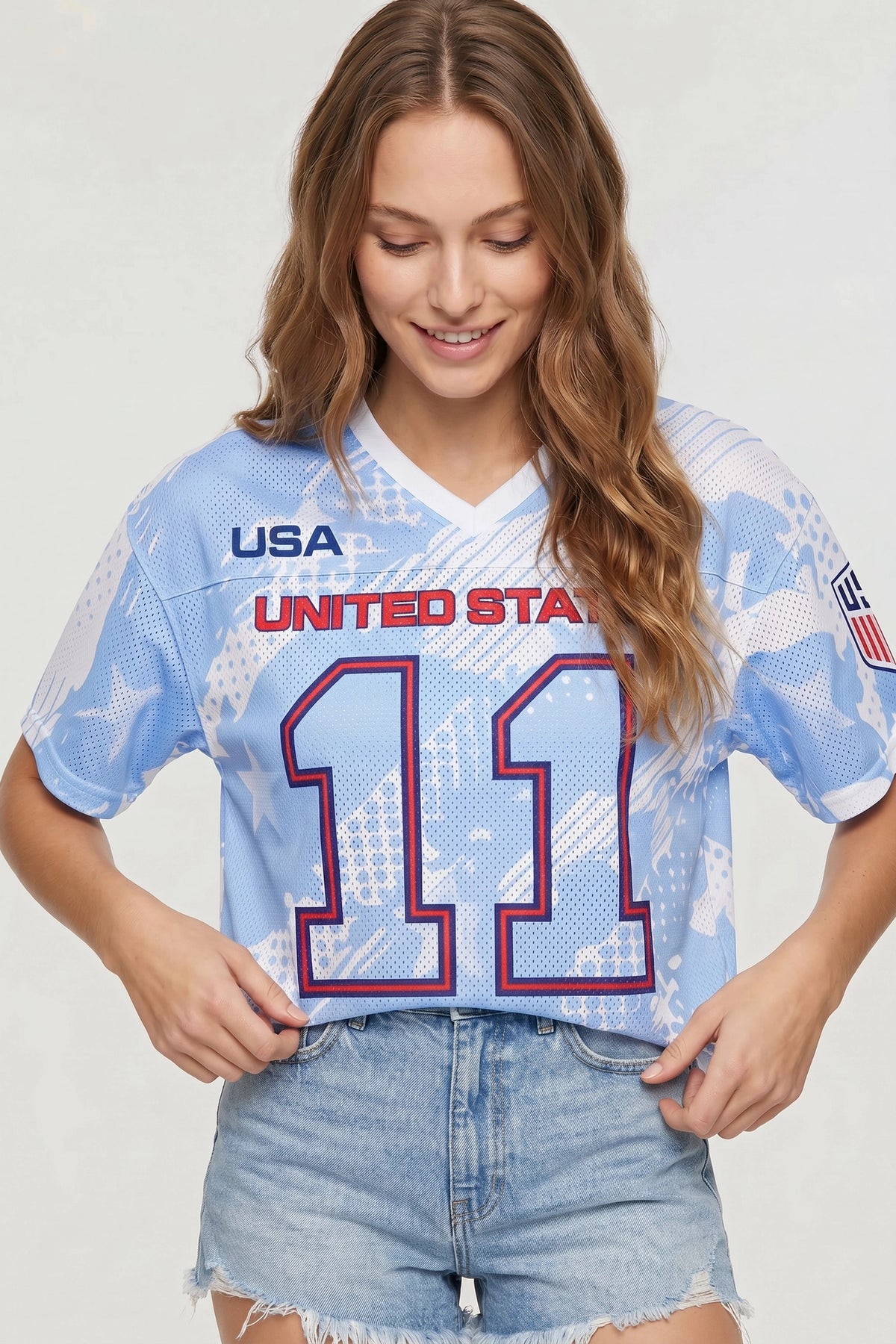 USA Graphic Mesh Jersey - Dark Blue