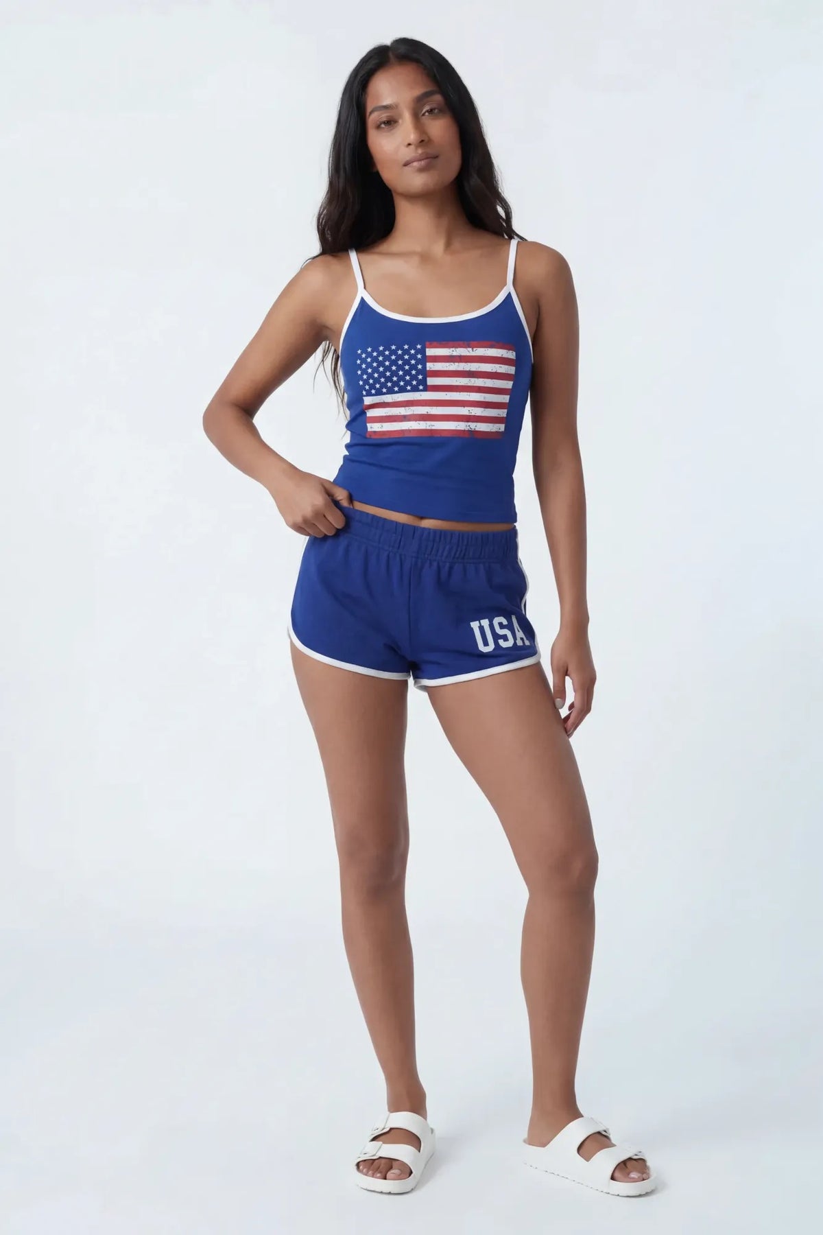 Alt View 4. USA Graphic Cami - Navy