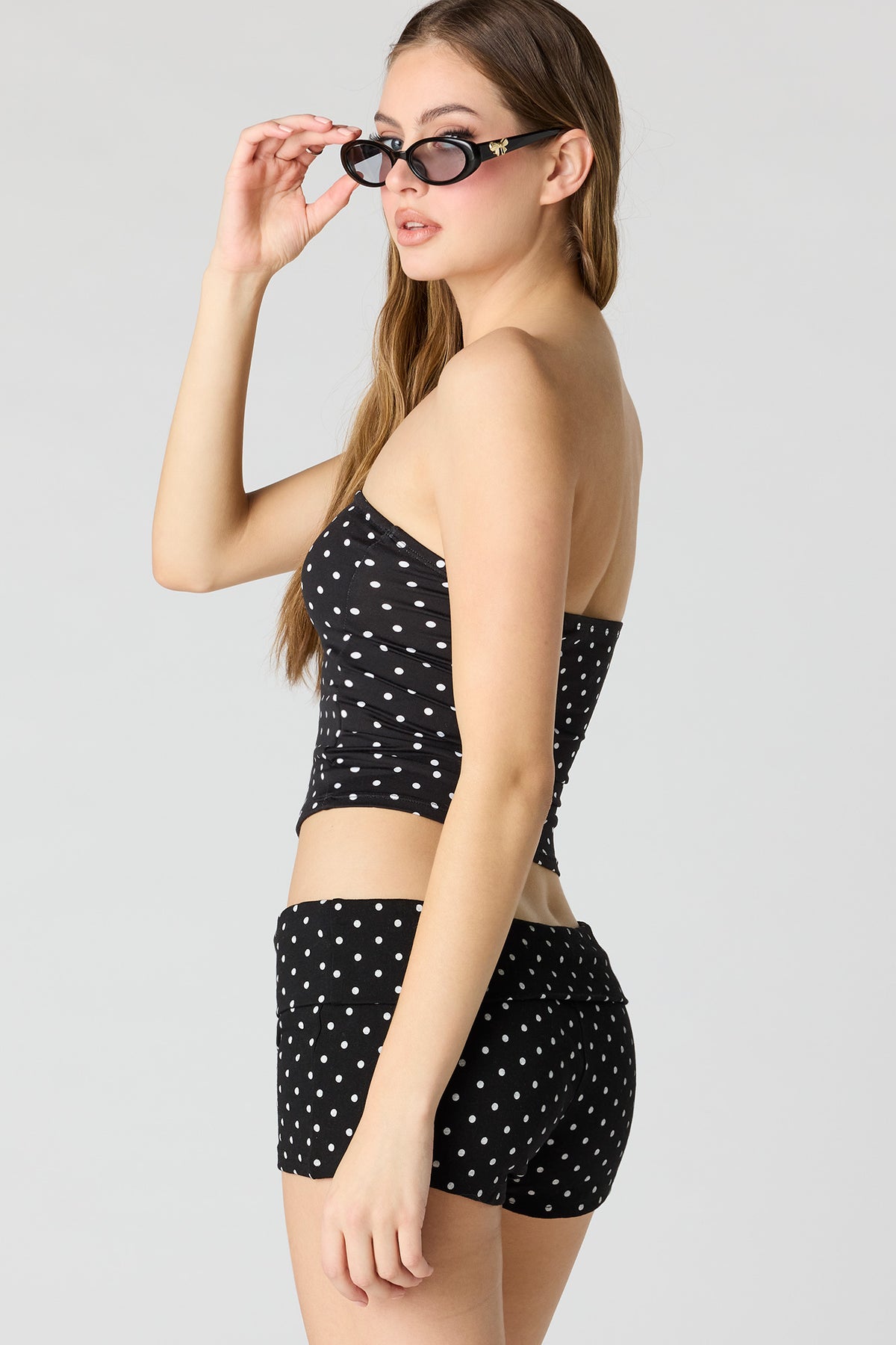 Alt View 2. Tube Top & Short Set - Black