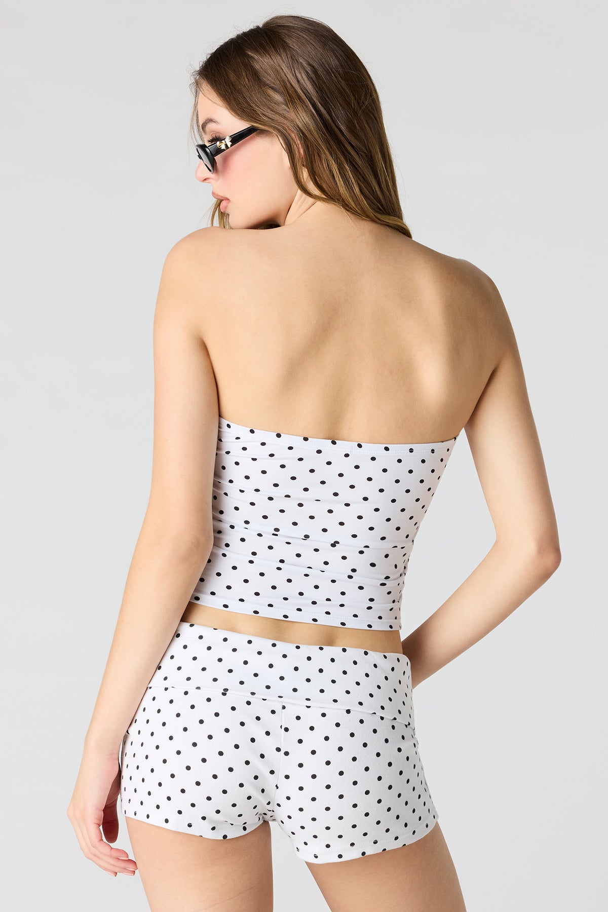 Alt View 2. Tube Top & Short Set - White