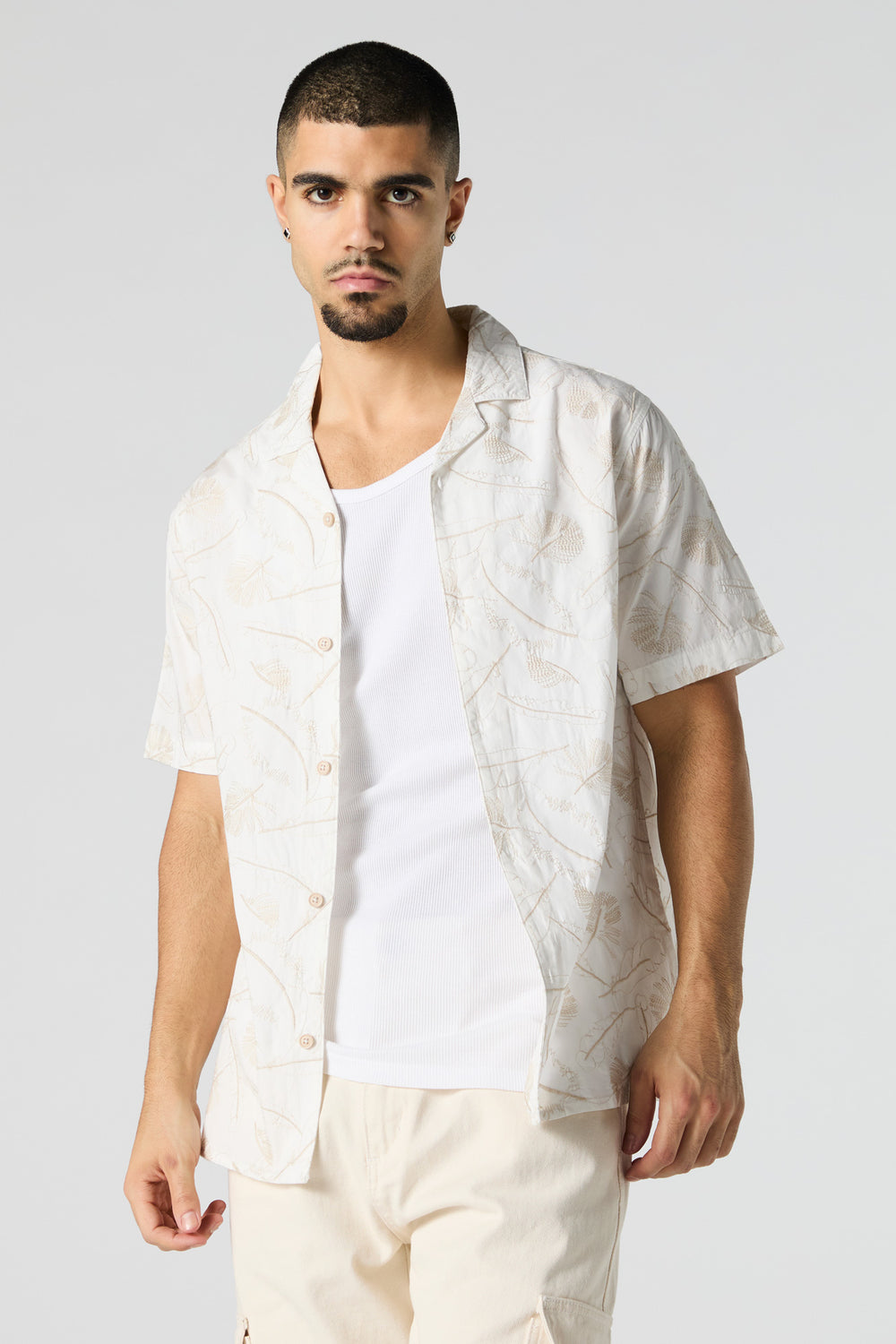 Leaf Embroidered Button-Up Top Leaf Embroidered Button-Up Top 4