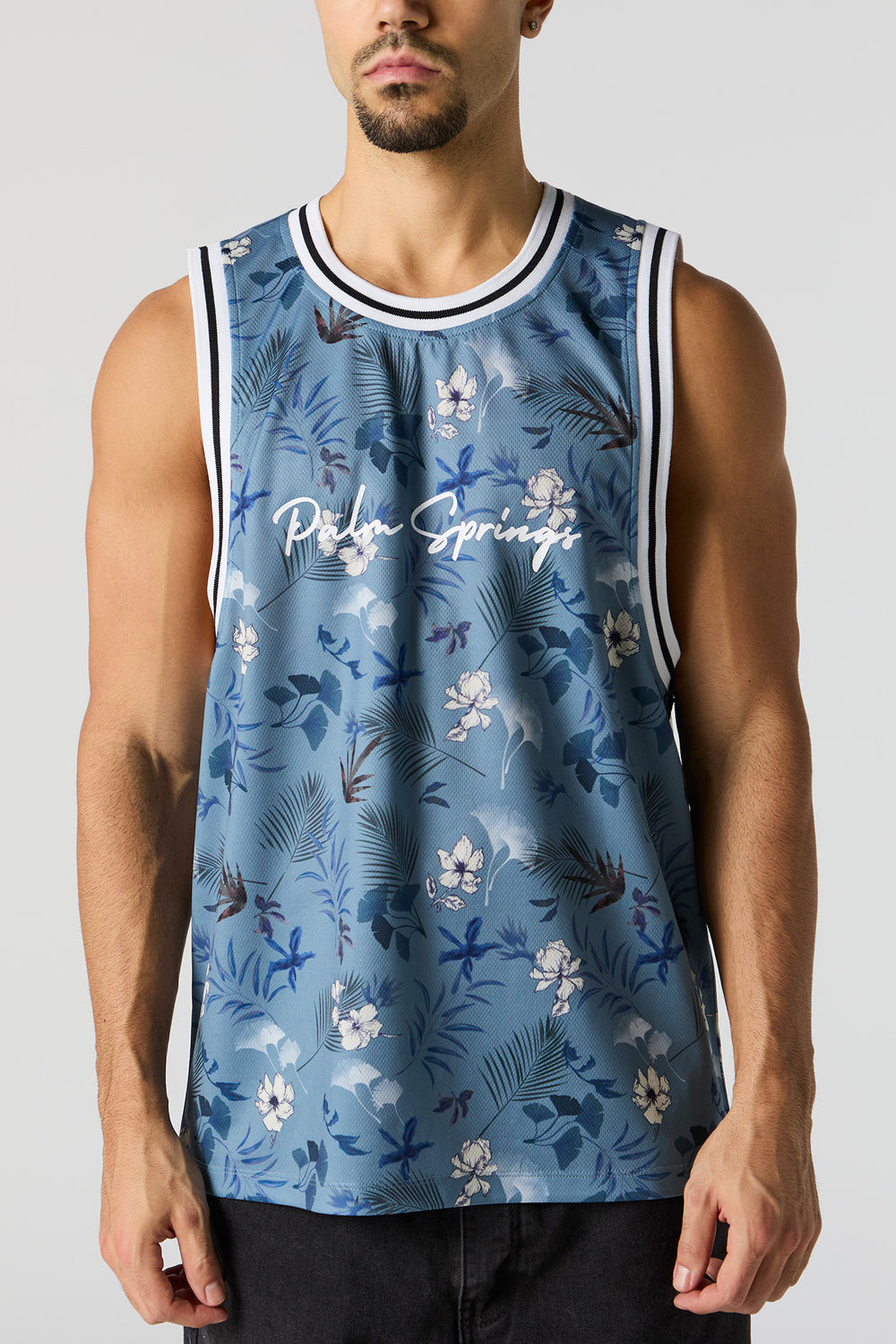 Floral Print Palm Springs Graphic Basketball Jersey Floral Print Palm Springs Graphic Basketball Jersey 2