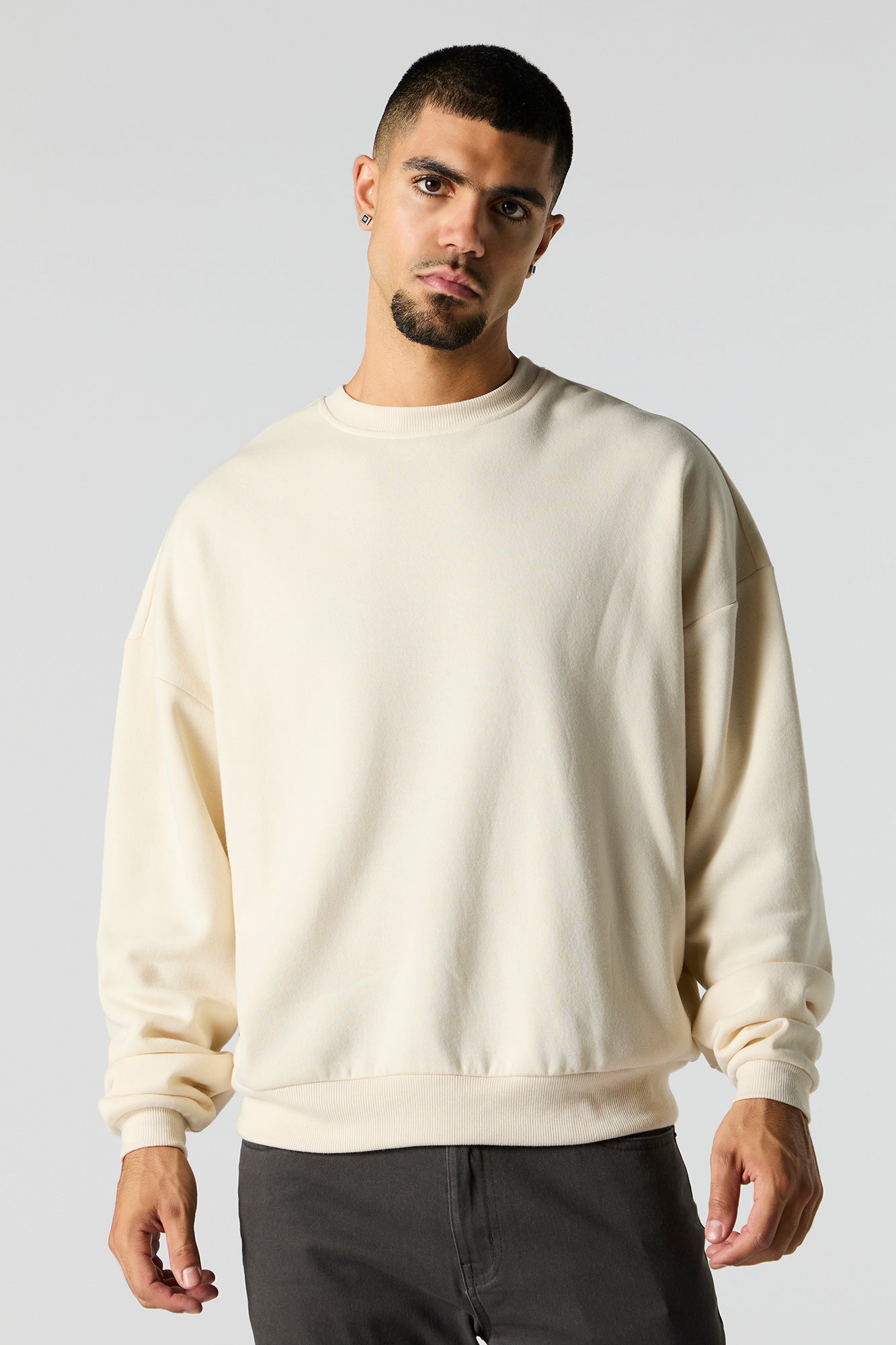 Boxy Crewneck Fleece Sweatshirt