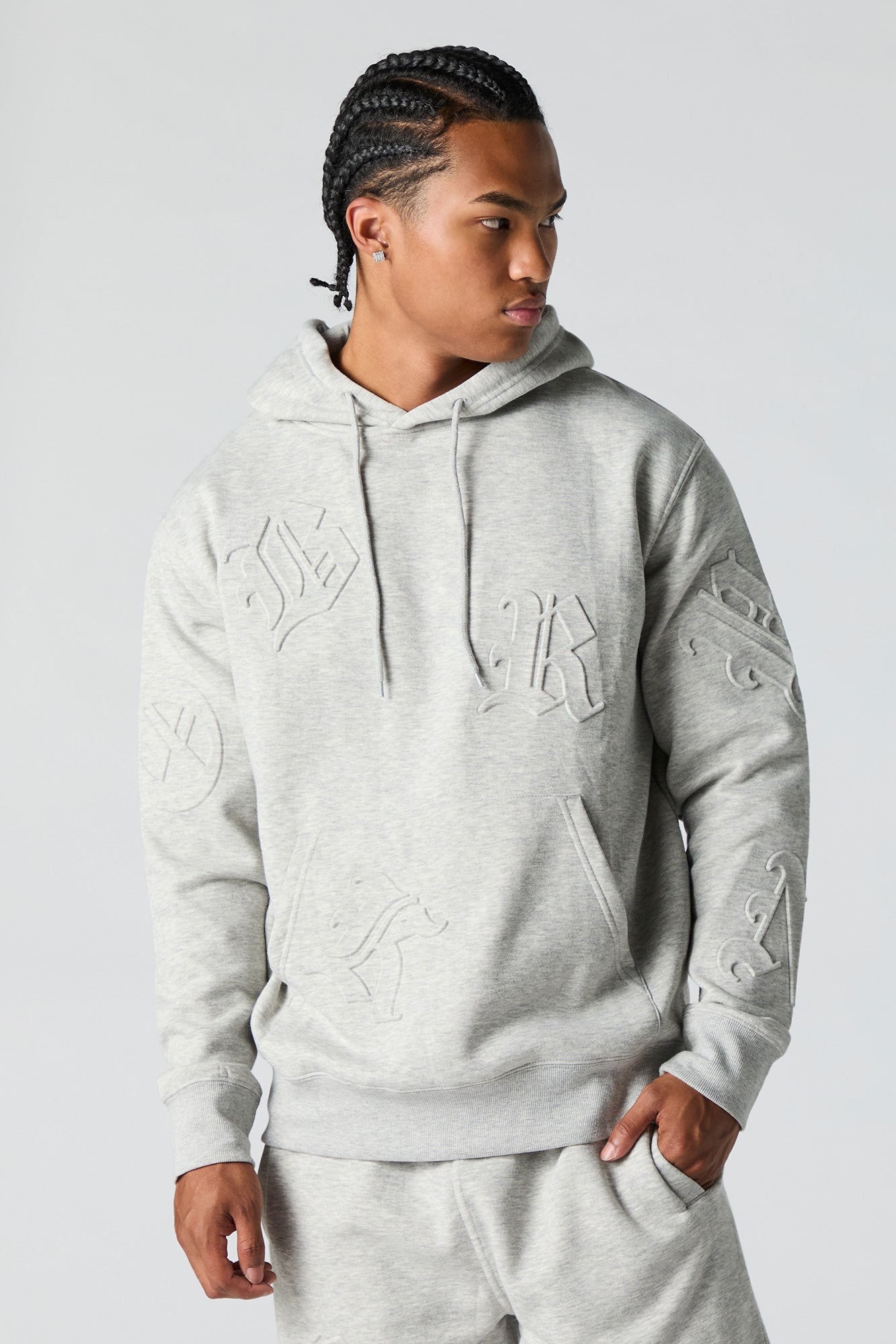 Embossed Fleece Hoodie