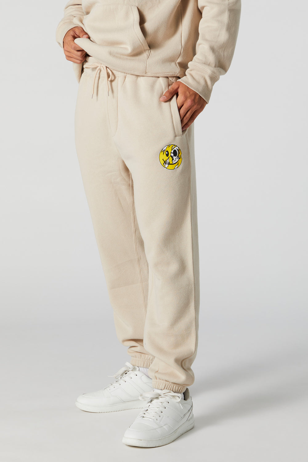 Distorted Smiley Graphic Fleece Jogger Distorted Smiley Graphic Fleece Jogger 1