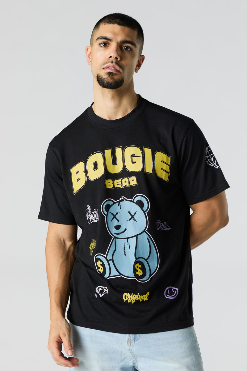 Bougie Bear Graphic Rhinestone T-Shirt