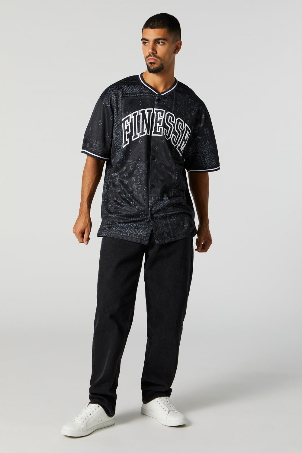 Finesse Graphic Button-Up Jersey Finesse Graphic Button-Up Jersey 3