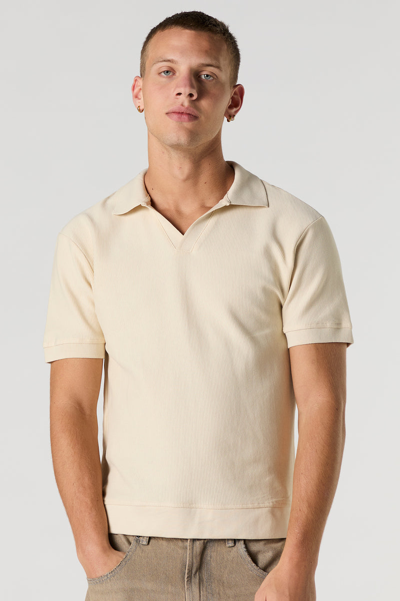 Ribbed Polo Top