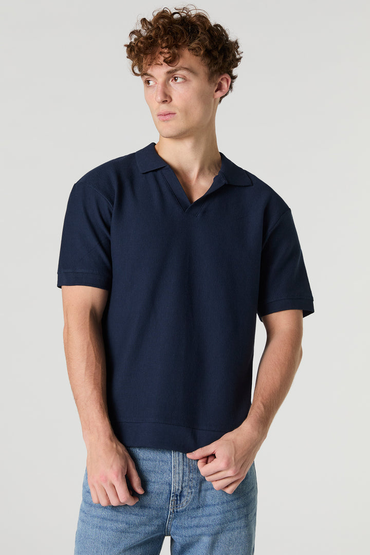 Ribbed Polo Top