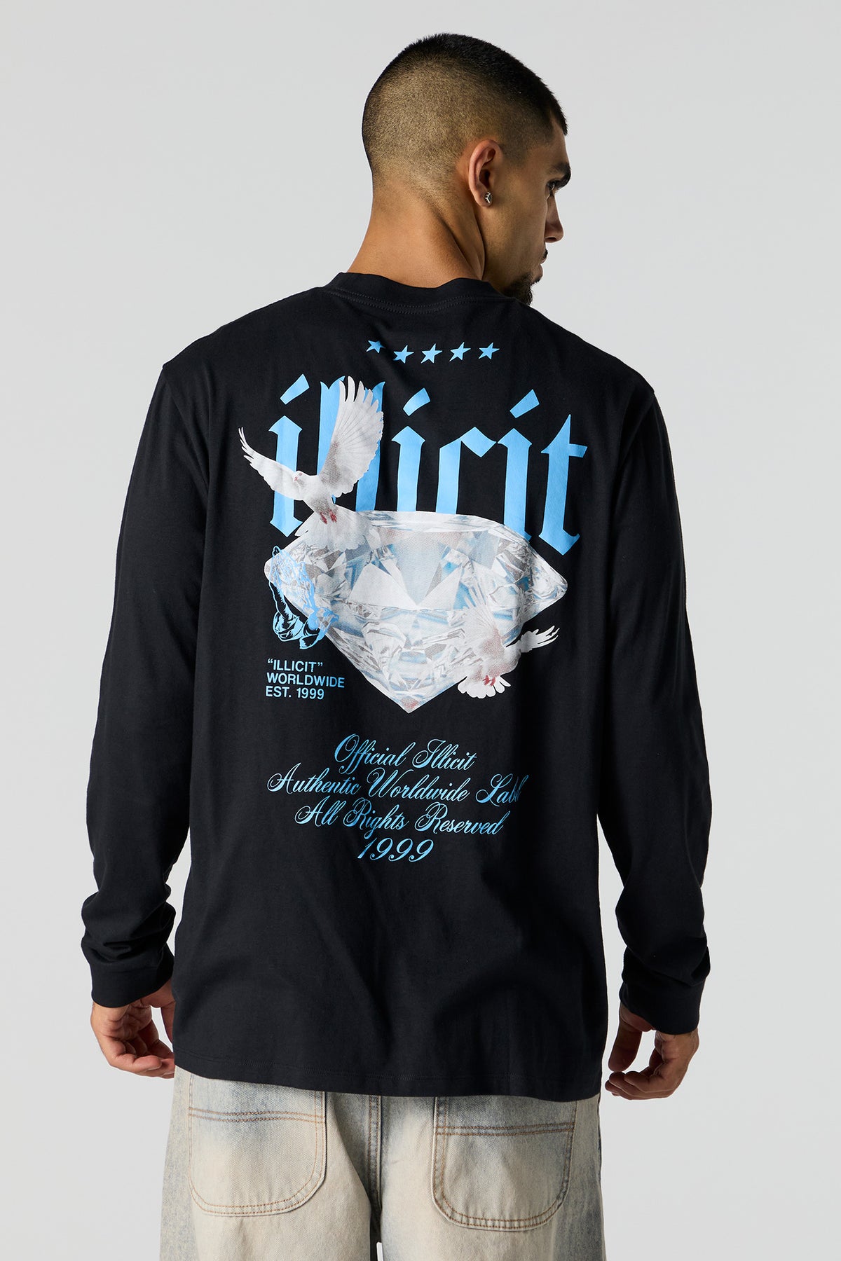 Illicit Dove Graphic Long Sleeve Top