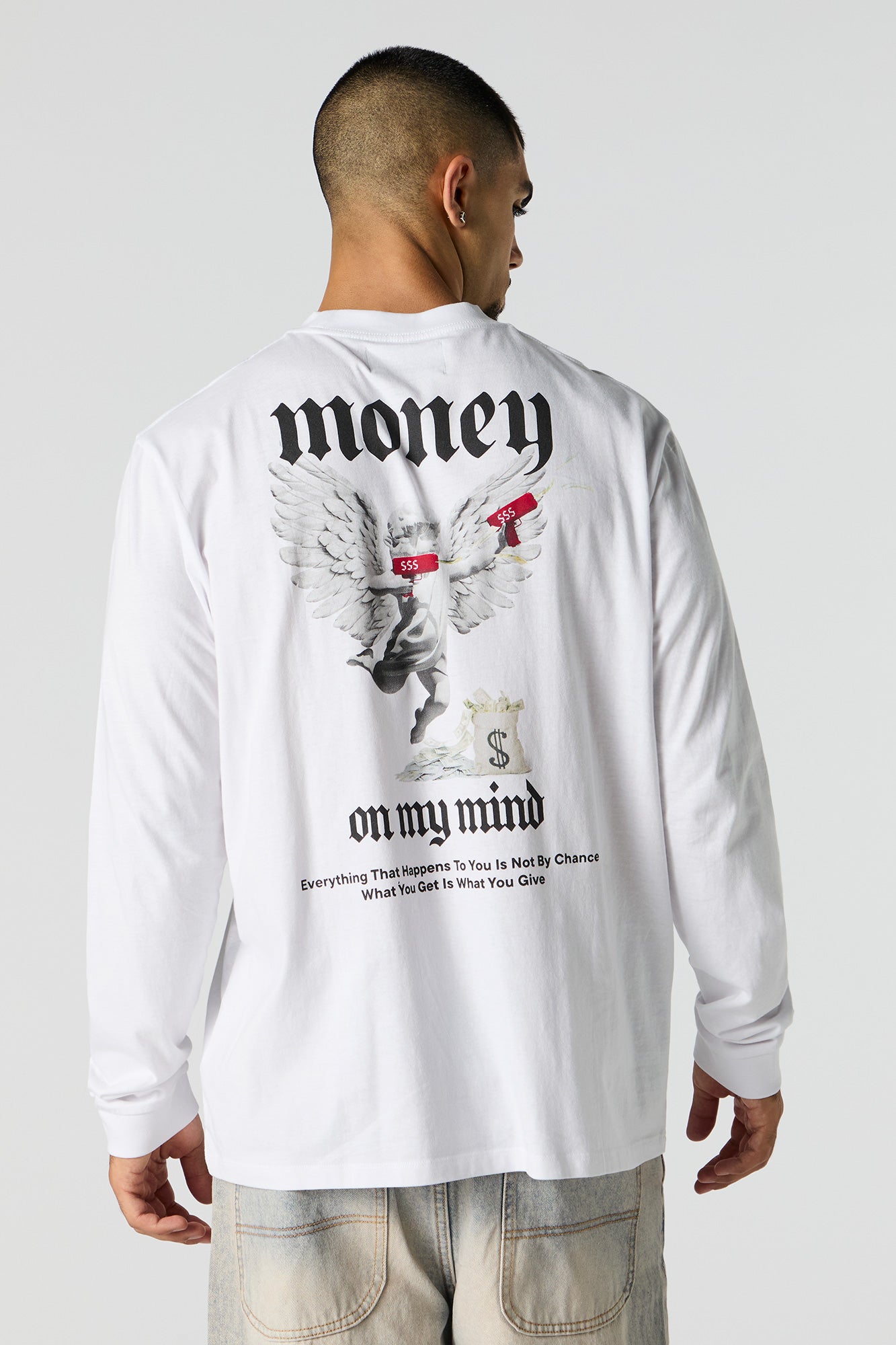 Money on My Mind Graphic Long Sleeve Top