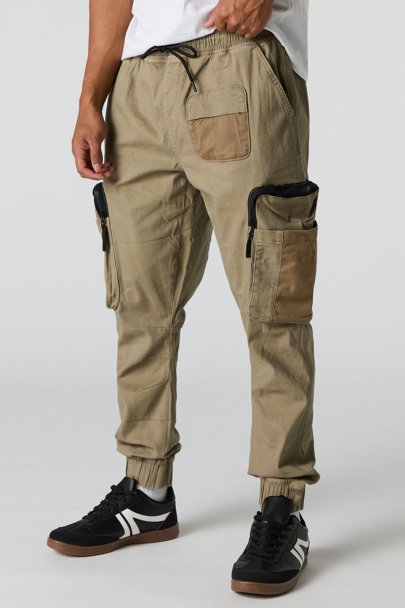 Zipper Mesh Pocket Cargo Jogger