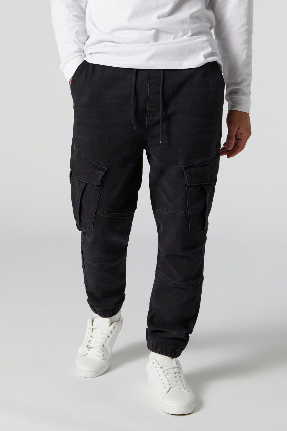 Black Wash Denim Cargo Jogger Black Wash Denim Cargo Jogger 1