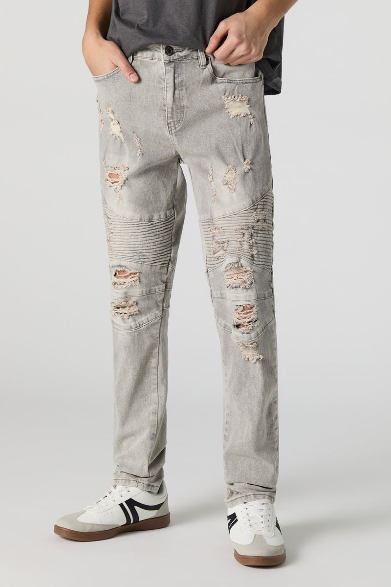 Distressed Moto Skinny Jean