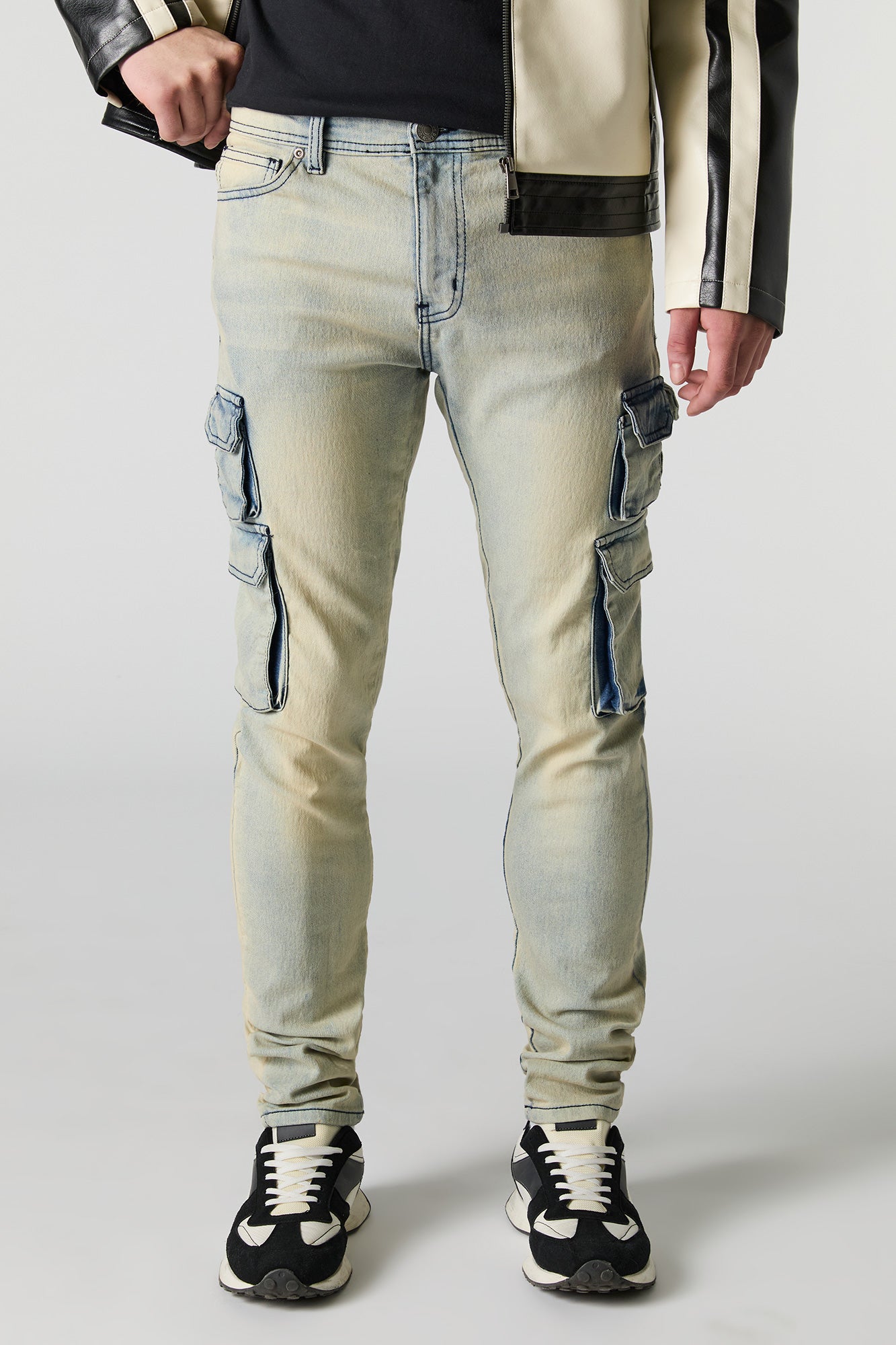 Stretch Denim Skinny Cargo Jean