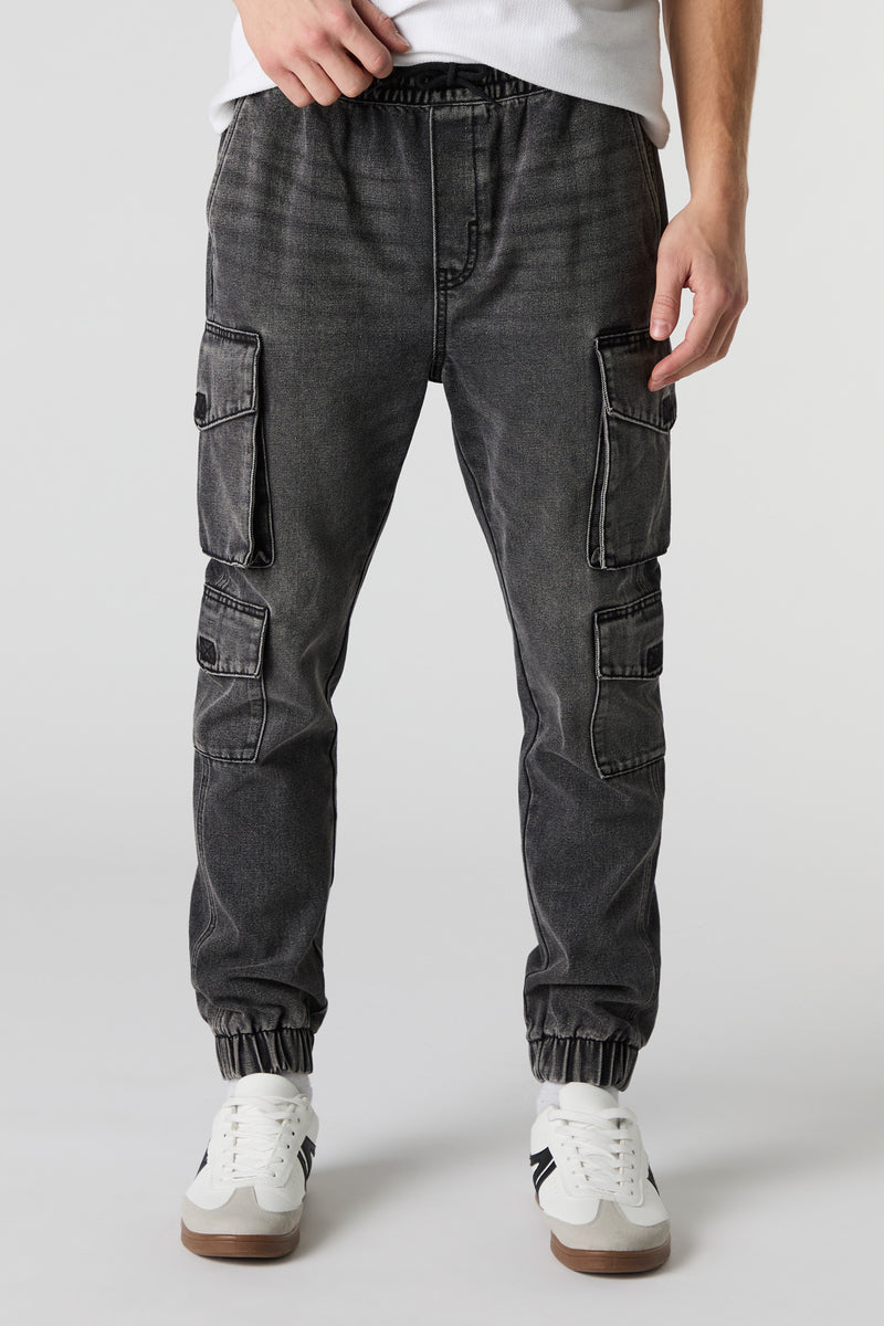 Denim Multi Pocket Cargo Jogger