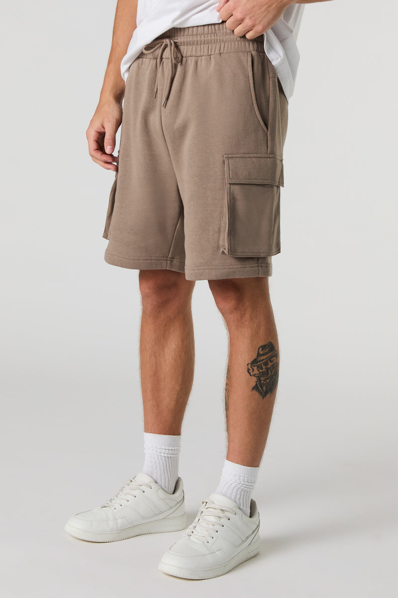 Drawstring Longline Fleece Cargo Short