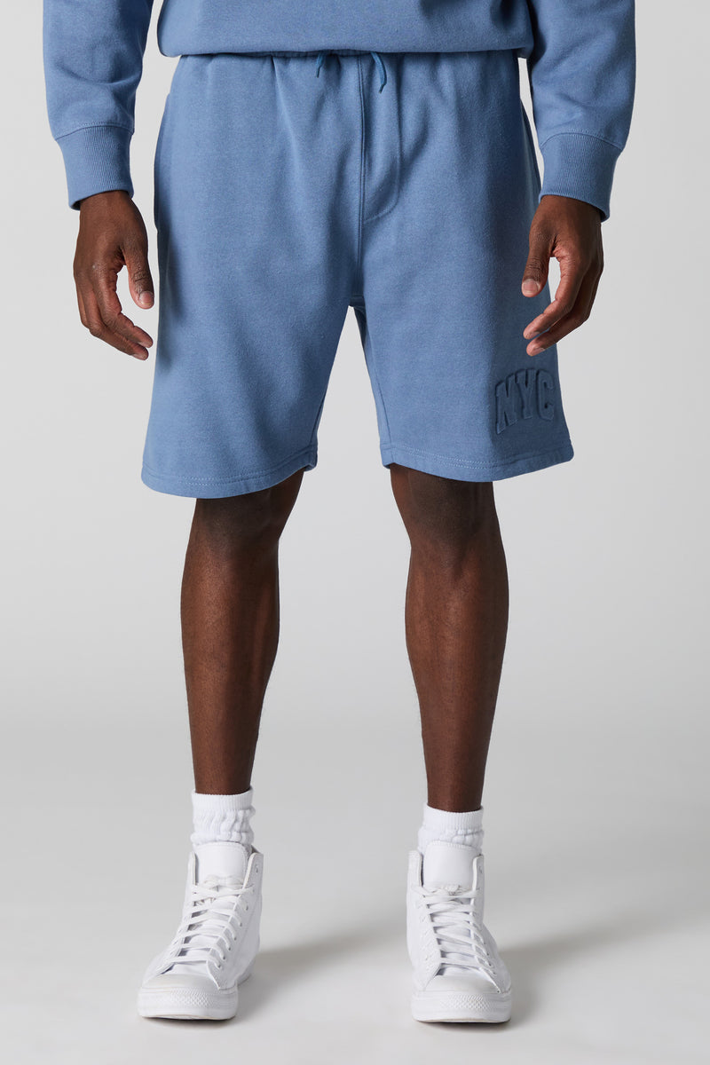 City Embossed Fleece Short