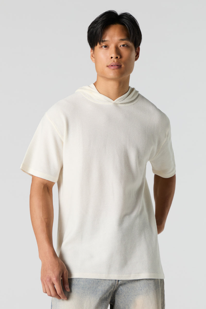 Textured Short Sleeve Hoodie