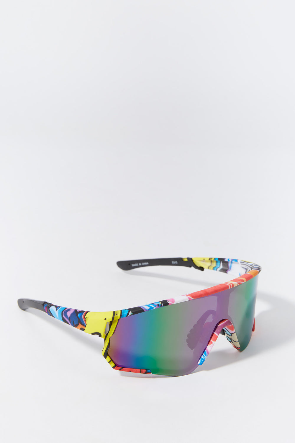 Printed Soft Touch Shield Sunglasses Printed Soft Touch Shield Sunglasses 1